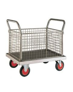 Stainless Steel Platform Truck - 4 Sided Mesh - SP604M