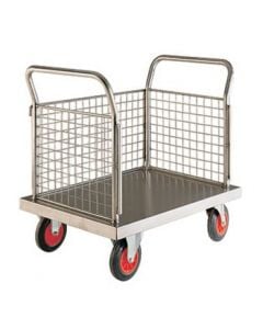 Stainless Steel Platform Truck - 3 Sided Mesh - SP603M